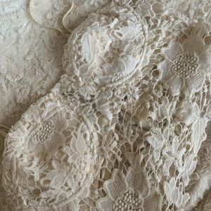 White lace bralette.
